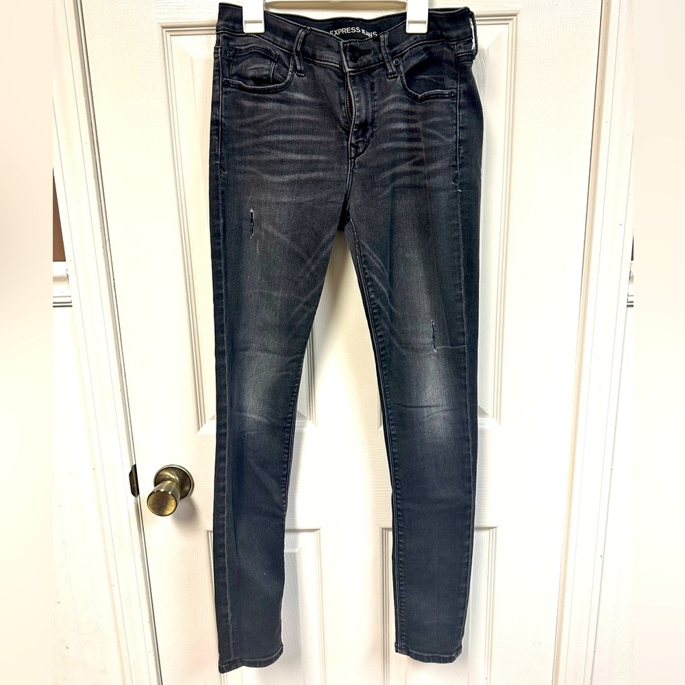 Express distressed black legging
